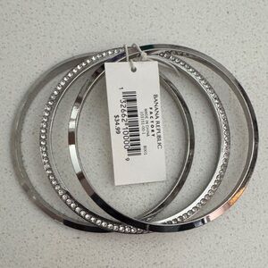 Banana Republic Elegant Silver Bracelet Set